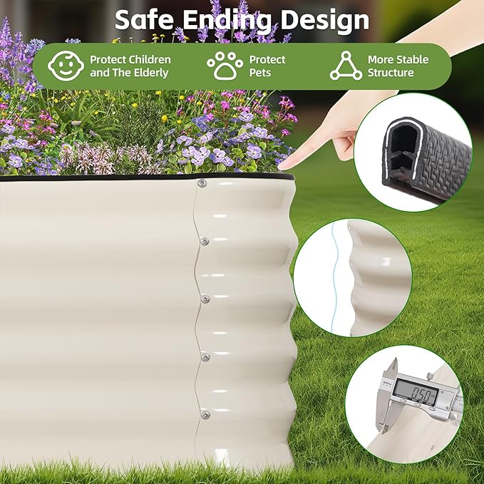 GoCampDriect 6IN1 Raised Garden Bed - 8x3x1.4ft Galvanized Raised Garden Boxes Outdoor Corrosion Resistant | Variable Shape 9x2x1.4ft Metal Raised Garden Beds for Planting Vegetable FruitsFlower