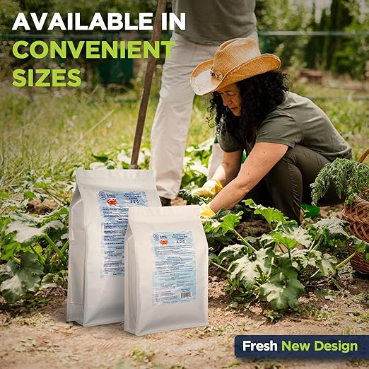 Organic Crab Meal Fertilizer 4-2-0 | 18% Calcium | Natural Soil Amendment for Garden Lawn and Flower Beds | Improves Soil Health &amp Boosts Plant Growth (5 Pounds)