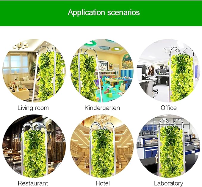 Hydroponics Tower Indoor Growing System 40-Plant with Plant Fill Light Movable Water Tank Vegetable Plant Hydroponic Germination Kit for Gardening Lover