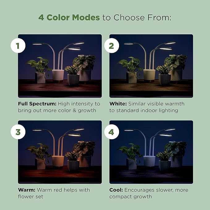 AeroGarden Trio Grow Light for Indoor Plants Grow Live Plants Anywhere in The Home Adjustable Light Modes Black