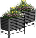 Galvanized Raised Garden Bed with Legs48×24×37in Large Metal Elevated Raised Planter Box Raised Garden Bed900lb Capacity with Drainage Holes for Vegetables Lawn Green Flowers Fruits Terrace(2PCS)