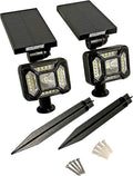 Outdoor Solar Powered Lights for Yard - Outdoor Adjustable Waterproof Landscape Uplighting for Flag Tree Plant Statue Installs on Ground or Wall 2-Modes of Lightning 2-Pack