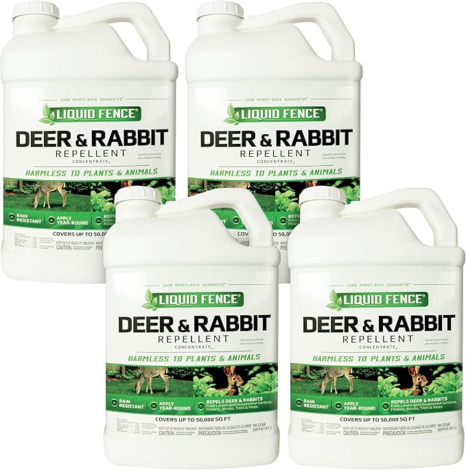 Liquid Fence Deer And Rabbit Repellent Concentrate 2.5 Gallons Apply Year-Round