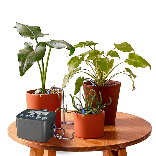 Automatic Watering System for Potted Plants Drip Irrigation Kit System Plant Self Watering Devices for Office Patio Greenhouse GrowTent with Programmable Water Timer