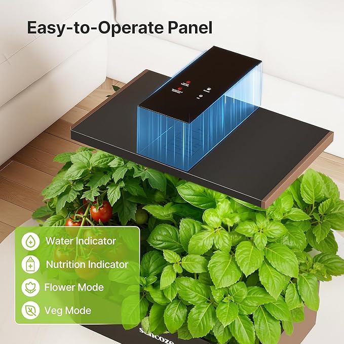 SUNCOZE Hydroponics Growing System Kit 20 Pods Indoor Herb Garden with 10L Water Tank &amp Adjustable Height 25 30W LED Grow Light LCD Display with Veg/Flower Modes Pump &amp Low Water Reminder