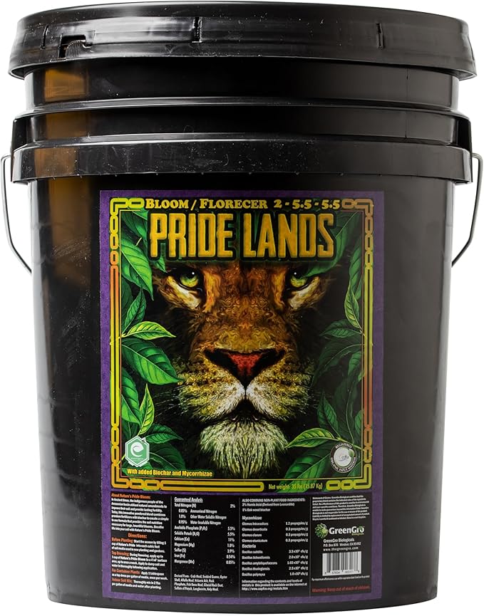 Pride Lands Premium Organic Bloom Fertilizer with NO Fillers Bigger Buds and Flowers Brighter Plants with Our Complete Bloom Nutrients Recharge Soil and Boost Growth with Optimal Blend of NPK 35 l