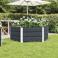 Hexagon Raised Planter 50.79x50.79x17.72 in Anthracite Steel Durable Elevated Garden Bed for Patio Modern Outdoor Flower Box for Vegetables &amp Herbs