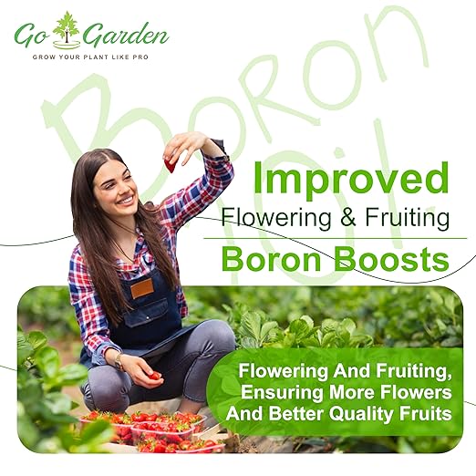 Go Garden Boron 20% Micronutrient Fertilizer - Boosts Vegetable Growth 250g Powder Fertilizer for Plants