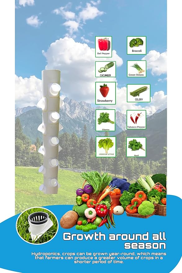 (27 Pack) of 2-inch Net Pot Holders - Hydroponics Growing System - Aeroponic Tower Garden for Indoor Gardening - Grow Herbs Fruits &amp Vegetables Fit Snugly On 4inch Square PVC Made in USA