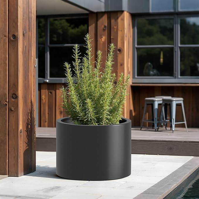 Heavy Duty Corten Steel Round Raised Garden Bed Kit 15.5 Dia. x 20 H. Pre Rusted Metal Planter Box for Vegetables Flowers Herbs Black Ideal for Outdoor Gardening