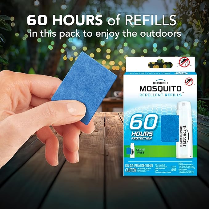 Thermacell Mosquito Repellent Refills 60-Hour Pack Contains 15 Repellent Mats 5 Fuel Cartridges Compatible with Any Fuel-Powered Thermacell Product No Spray Scent Mess