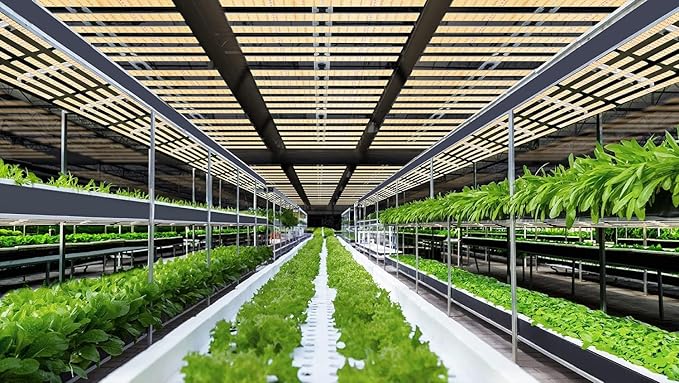 LED Grow Light Dimmable with 5x5ft Coverage and Upgraded Larger Size with Size 31.5x31.5 Commercial Full Spectrum Grow Lamps with IRU-V High PPFD Full Spectrum LED Growing Lamp 480W