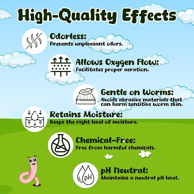 5lb Worm Bedding for Nightcrawlers and Red Wigglers (Worms Not Included) - Vermicompost Bin Worm Bedding for Earthworm Castings - Earthworm Food for Organic Potting Soil Gardening Mix