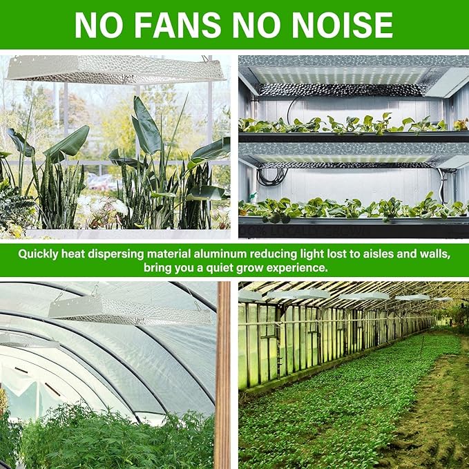 iPower 2025 600W LED Grow Light Sunlike Full Spectrum Plants Lamp for Hydroponic Greenhouse Indoor Seeding Veg and Bloom 4x4 Coverage
