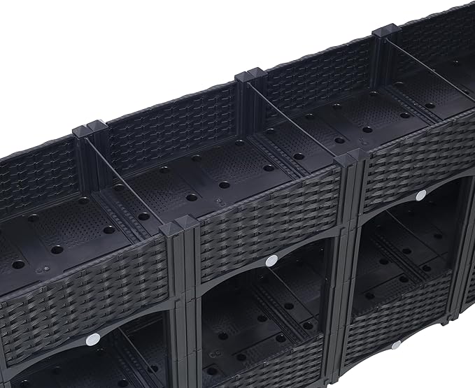 Planter Raised BedsElevated Planter Garden Box with Drainage Plug Raised Garden Beds for VegetableFlowerBlackHerb