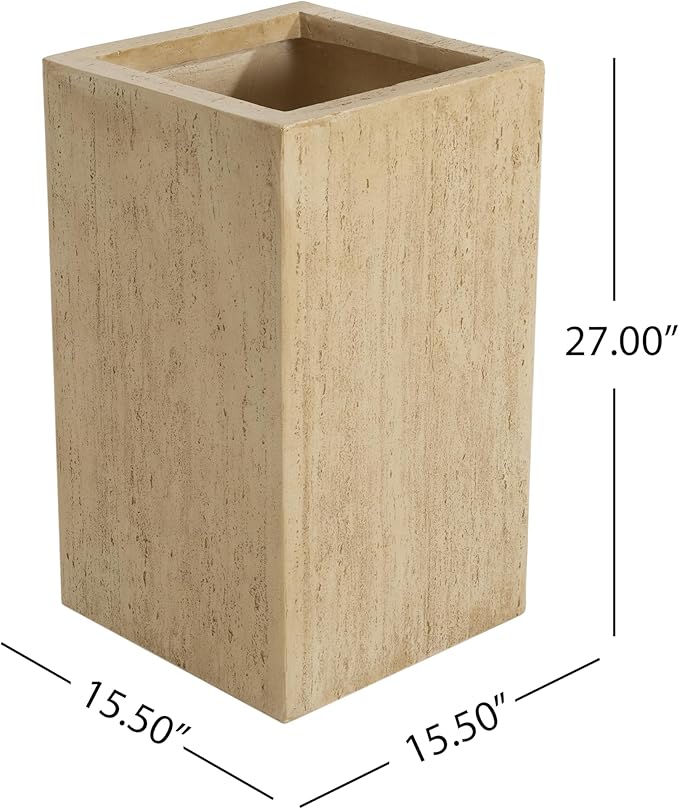 Handmade Rectangle Planter Box 27''H Travertine