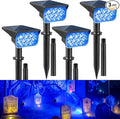 Solar Spot Lights Outdoor Blue Solar Spotlights Landscape Lighting with IP65 Waterproof 20 LEDs Landscape Spotlight for Garden Path Yard Holiday Decoration 4 Pack
