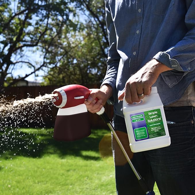Commercial Grade Lawn Energizer Iron Nitrogen Micronutrient Booster - Liquid Turf Concentrated Fertilizer - Lawn Garden and Indoor Plants - Any Grass Type - Simple Lawn Solutions- 1 Quart