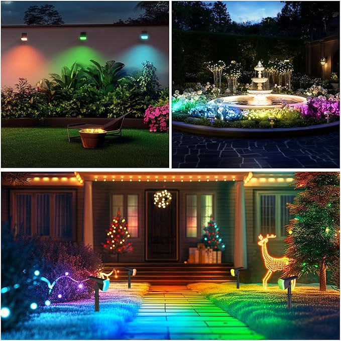 Linkind RGB Lights with Smart Solar Spot Lights Outdoor SL5C