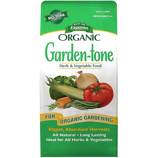 Espoma Organic Garden-Tone 3-4-4 Organic Fertilizer for Cool &amp Warm Season Vegetables and Herbs. Grow an Abundant Harvest of Nutritious and Flavorful Vegetables – 4 lb. Bag - 2 Pack