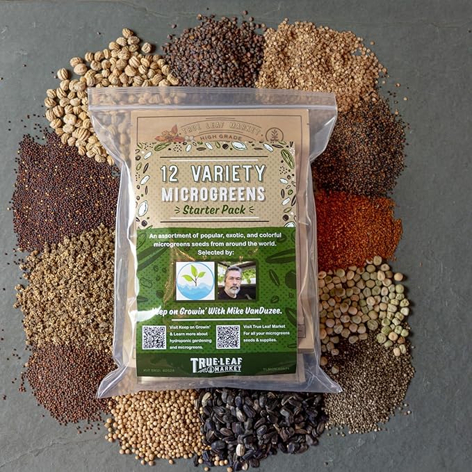 12 Variety Pack Microgreens Seeds Kit - Broccoli Seed for Sprouting Plus Purple Radish Beet Sunflower Microgreens Peas Shiso Cilantro Beet Pak Choi Korean Shiso Cress &amp More
