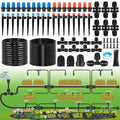 240FT Drip Irrigation System Kits - Automatic Garden Watering Sprinkler with 1/2 &amp 1/4 inch Tubing Hose Patio Misting Plant Irrigation Water Equipment Quick Connector for Greenhouse Flower Beds La