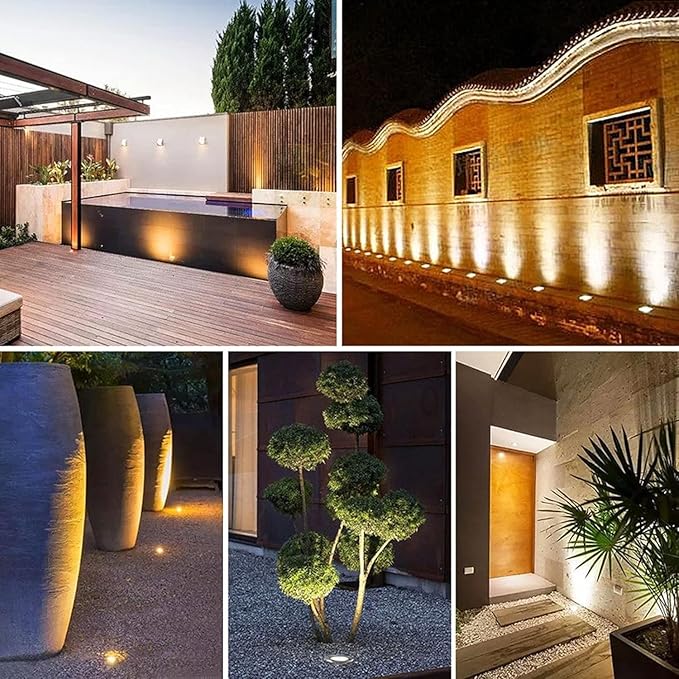 Outdoor Ground Light Low Voltage Round Landscape Lamp IP65 Waterproof LED Underground Light for Driveway Garden Pathway Patio