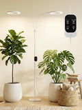 GLOWRIUM 48W LED Dual-Head Grow Light for Indoor Plants 23.5-71 Adjustable Height 3-Growing Full Spectrum for Tall Plant Light 3/9/12/16H Timer 6-Level Dimming Ideal for Large Tall Plants