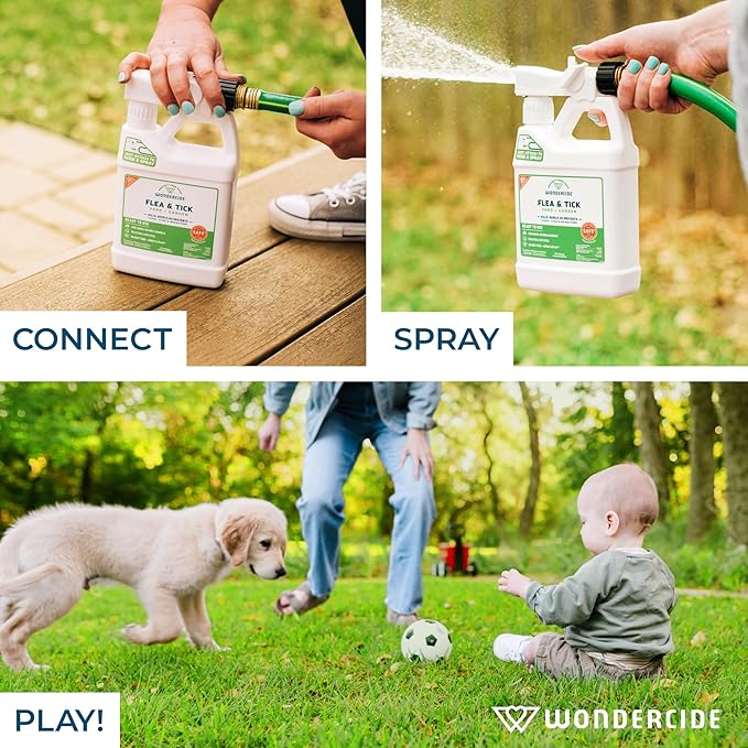 Wondercide - Ready to Use Flea Tick and Mosquito Yard Spray with Natural Essential Oils – Mosquito and Insect Killer Treatment and Repellent - Plant-Based - Safe Around Pets Plants Kids - 32 oz