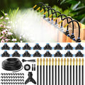 MIXC 100Ft 1/4 Drip Irrigation System2026-Upgrade Garden Irrigation Kit with 16pcs Adjustable Copper NozzlesAutomatic Atomizing Watering Sprinkler System for OutdoorRaisedbedLawnGreenhouse