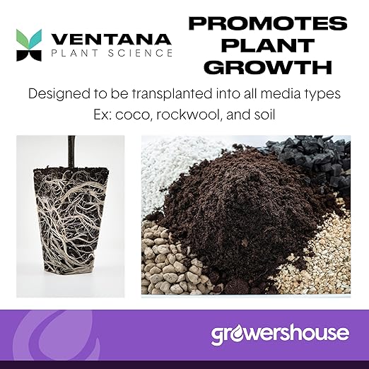VPS OrganiPlug Hydroponic Seed Starter Plugs 50 Pack Rapid Root Planting Pods for Seedling Clone Cutting Promotes Plant Flower Vegetable Growth w/Organic Soil Ingredients Fits Standard Tray