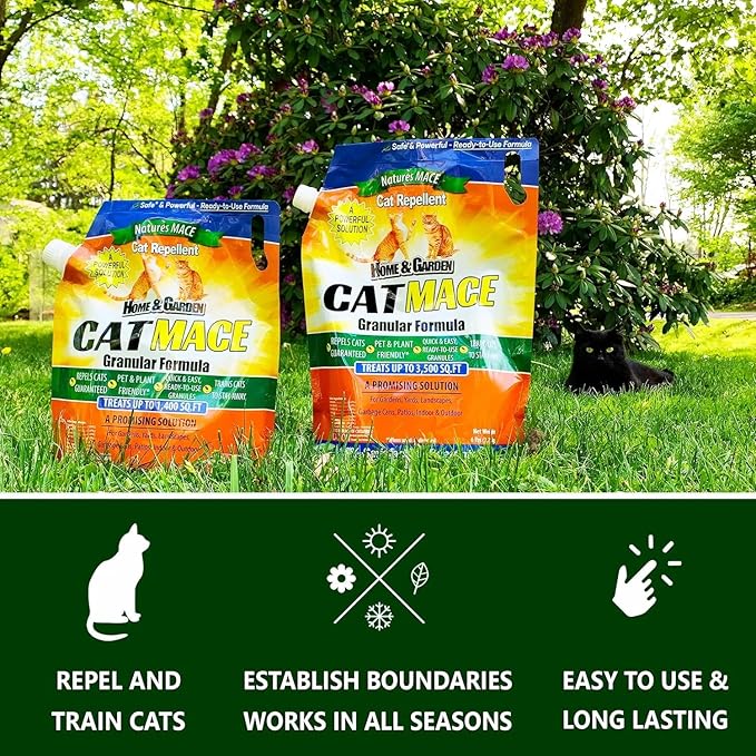Nature's Mace Cat Mace Cat Repellent Outdoor Granular Deterrent Stop Cats Keep Cats Away for Yard Garden Anti Cat Pee No-Dig Training Tool 6 lb Safe to Use Around People Pets Plants