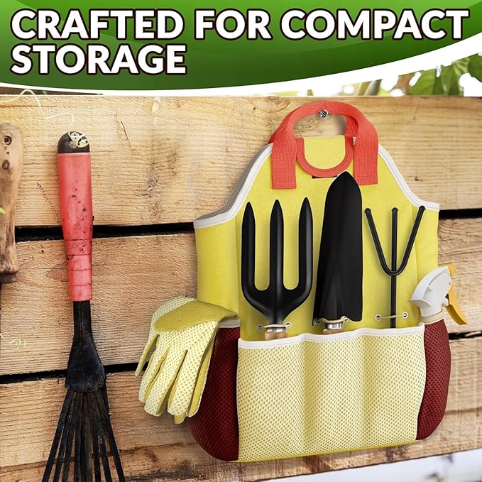 10 Pcs Gardening Tools for Women – Ergonomic Lightweight Metal Garden Tools Set with Convenient Organizer Handbag – Easy Handling for Outdoor Plant Care | Gardening Gifts for Women for Home Use