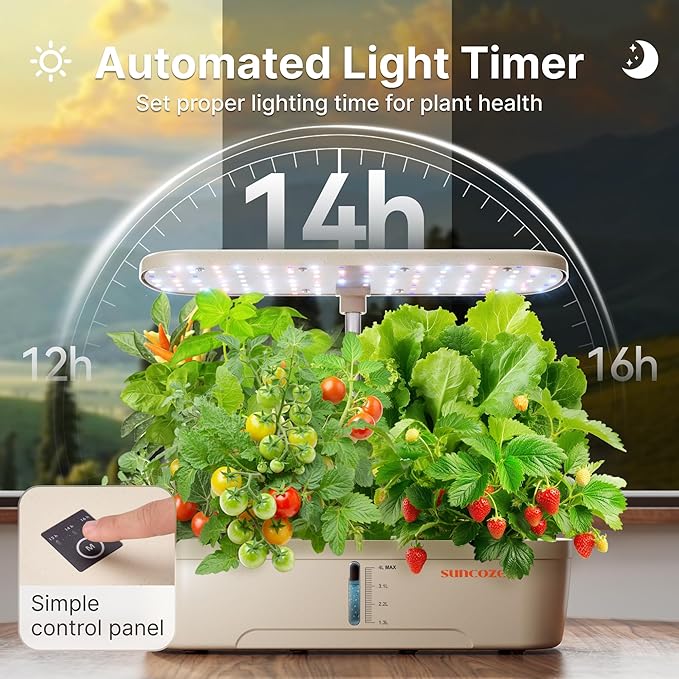 SUNCOZE Hydroponics Growing System Kit 12 Pods &amp 160pcs Hydroponic Pods Supplies