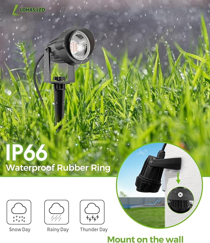L LOHAS LED Large Size Dusk to Dawn Outdoor Light Fixture+LOHAS Landscape Spot Lights Outdoor