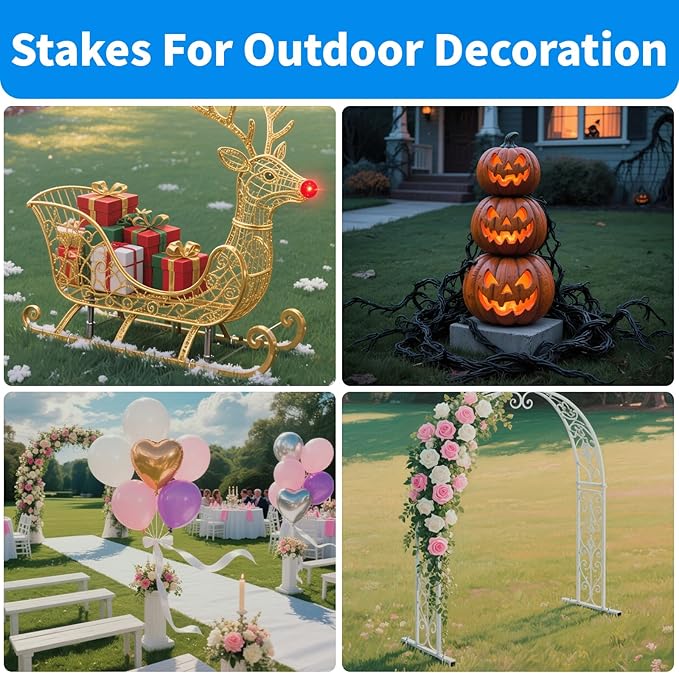 MySit 6 Inch 100 Pack U Shaped Garden Stakes Heavy Duty 11 Gauge Galvanized Drip Irrigation Stakes Landscape Staples for 1/2 to 1-1/2 Soaker Hose Weed Barrier Yard Decorations Fencing