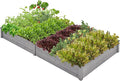Yaheetech 8×4ft Wooden Horticulture Raised Garden Bed Divisible Elevated Planting Planter Box for Flowers/Vegetables/Herbs in Backyard/Patio Outdoor 93 x 48 x 10in Gray