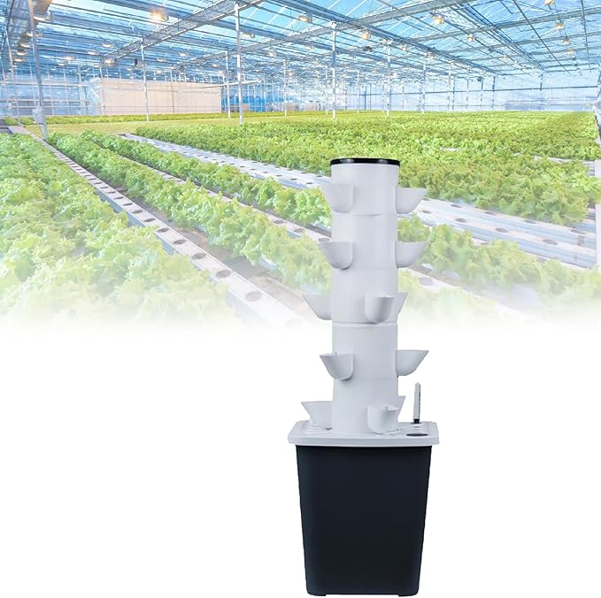 Vertical Hydroponics Growing System 30 Pots Tower Plant Germination Kits Indoor Garden for Herbs Vegetables Hydroponic Lover Gift(25holes)
