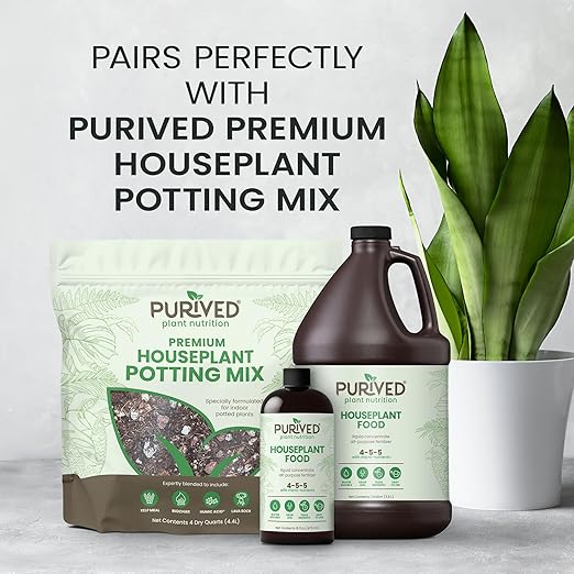 Purived 1gal All-Purpose Liquid Plant Fertilizer - Makes 320 Gallons for Indoor Houseplants All-Natural Groundwater Safe Made in USA