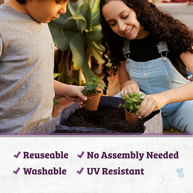 Back to the Roots Breathable Raised Bed (Provides More Oxygen to Roots) 3 Cu. Ft. No Assembly Needed Reusable &amp Weatherproof | (Pack of 6)