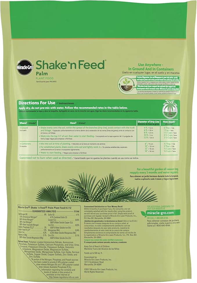 Miracle-Gro Shake 'N Feed Palm Plant Food 8 lb. Feeds up to 3 Months
