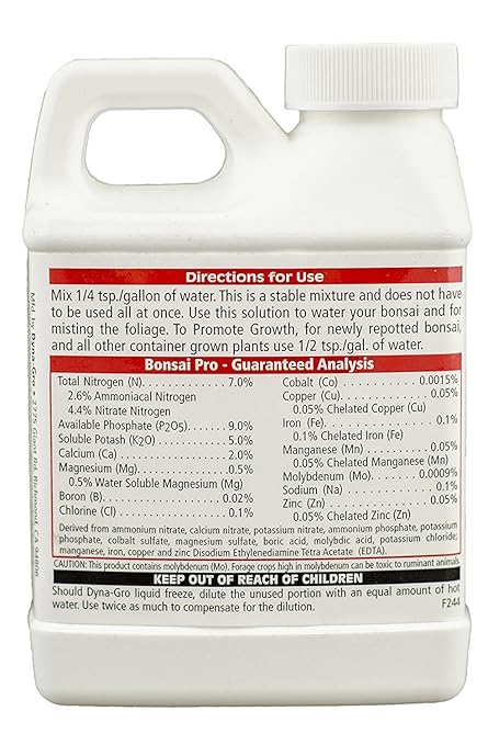 Dyna-Gro BON-008 Bonsai-Pro Liquid Plant Food 7-9-5 8-Ounce (2 8-Ounce)