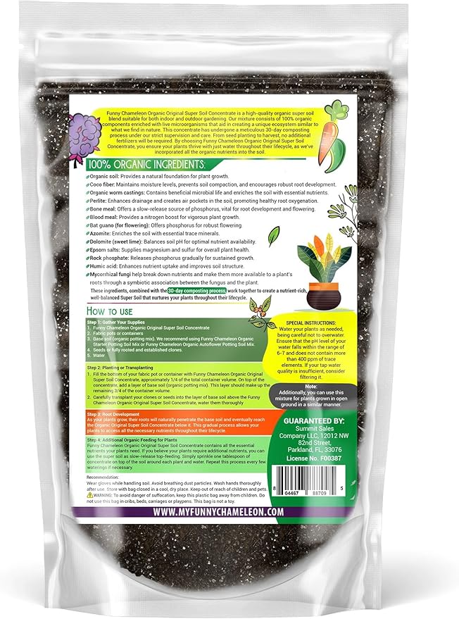 Organic Original Super Soil Concentrate with Mycorrhizae – Living Soil Boosts Roots &amp Buds for Seeds &amp Clones - Indoor &amp Outdoor Growing - Mix 1:4 with Topsoil Potting Soil (5 quarts)