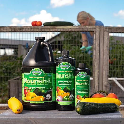MICROBE LIFE HYDROPONICS Nourish-L Liquid Fertilizer for Hydroponics Gardening Stimulator to Enhance Plant Nutrient Absorption for Fruits and Vegetables Better Yields Better Grows 1 Gallon