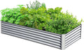 6x3x1.5ft Galvanized Raised Garden Bed Outdoor Planter GBoxes Large Metal Planter Box for Gardening Vegetables Fruits Flowers Silver