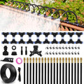 Drip Irrigation System 100 FT with 32 Nozzles 360° Adjustable Bendable Garden Watering Misting System for Greenhouse Yard Lawn Plant Garden 1/4 inch Hose
