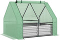 Galvanized Raised Garden Bed with Mini Greenhouse Cover Outdoor Metal Planter Box with 2 Roll Up Windows for Growing Flowers Fruits Vegetables and Herbs 50 x 37.5 x 36.25 Green
