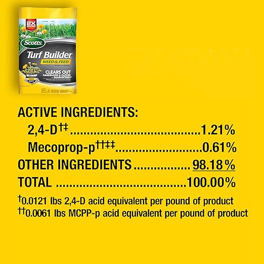 Scotts Turf Builder Weed and Feed3 - Weed Killer Plus Lawn Fertilizer Controls Dandelion and Clover Grass Fertilizer For Up To 15000 sq. ft. 42.87 lbs.