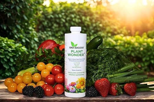 Organic Plant Fertilizer Liquid Concentrate – Plant Food for Indoor &amp Outdoor Plants Vegetables &amp Lawn – Soil Booster with Humic &amp Fulvic Acid – 16 oz – GroSuccess PlantWonder