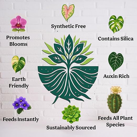 Organic Liquid Indoor Plant Food Houseplant Tropical &amp All-Purpose Indoor Plant Fertilizer Organic Liquid Fertilizer 5-5-5 with Sea Kelp 16oz Treats 110 Gallons